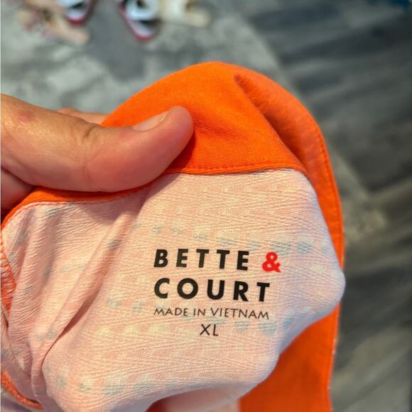 Bette and Court Orange Patterned Polo Shirt XL - Picture 4 of 4